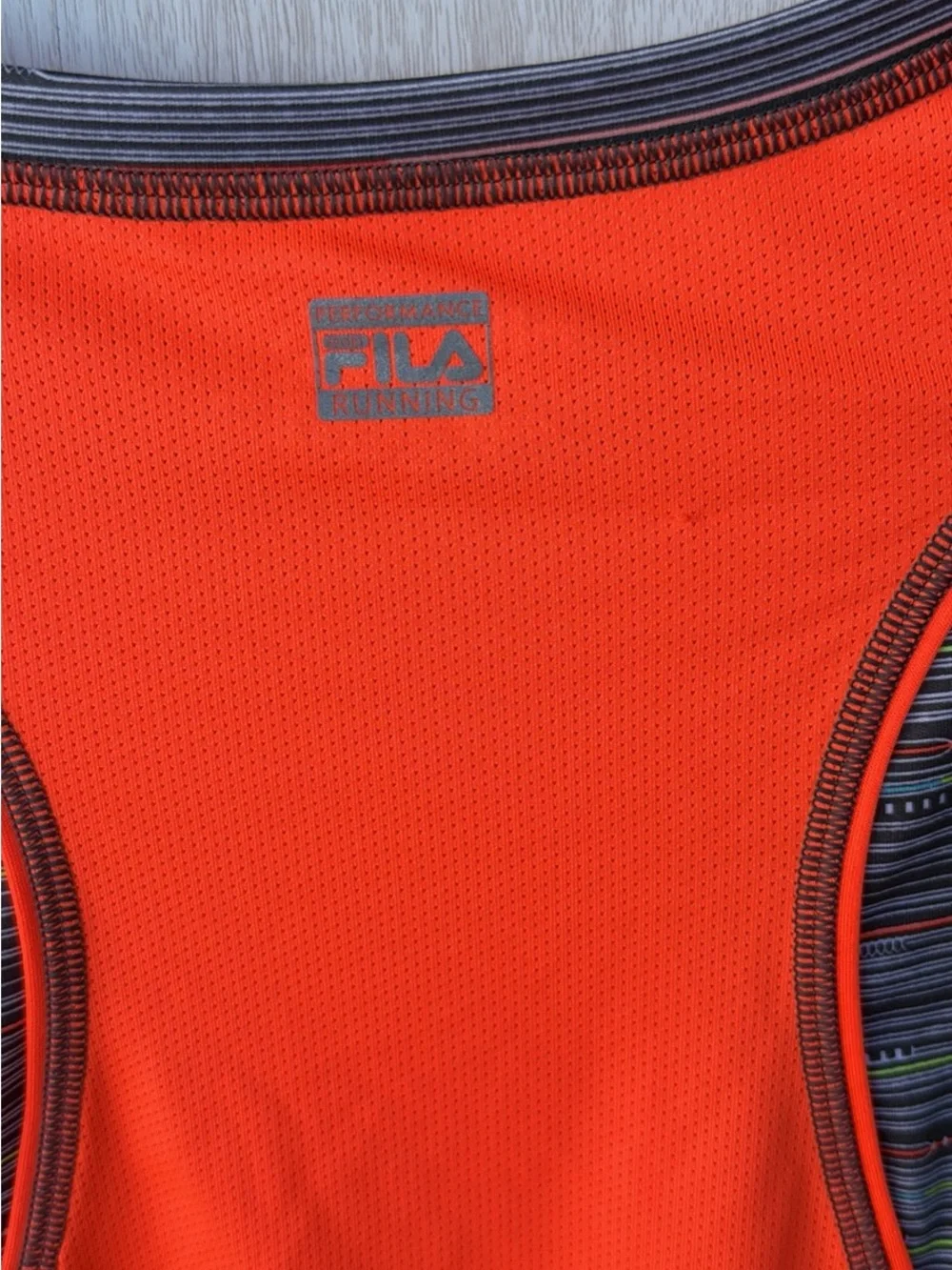 Fila Men's Long-Sleeve Rash Guard with Orange Accents